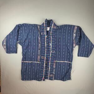 Colores del Pueblo Hand Woven Jacket Unisex Blue Earth Back Patch Guatemalan